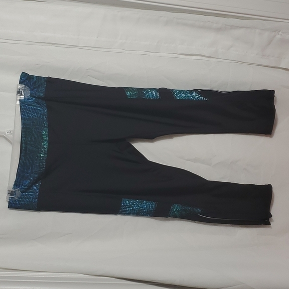 Adore Me leggings black teal mesh Size Large - Picture 5 of 7
